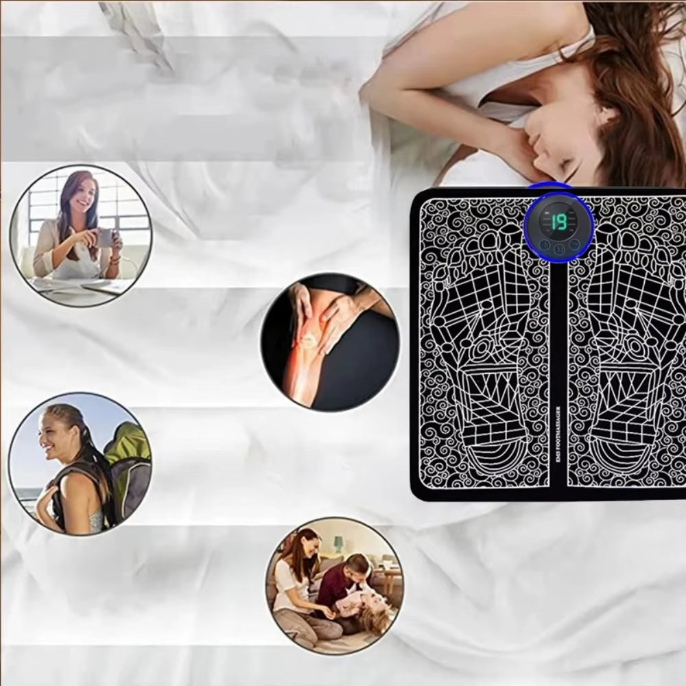 EMS Foot Massager Pad – Electric Muscle Relaxation Mat with Remote
