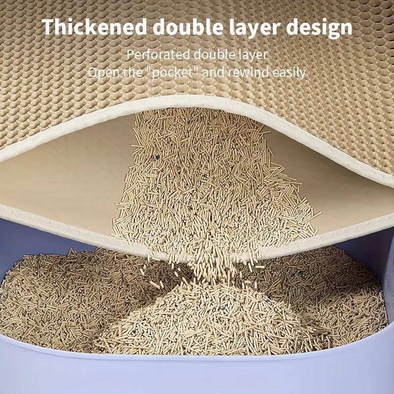 Honeycomb Cat Litter Mat – Waterproof Double Layer Scatter Control