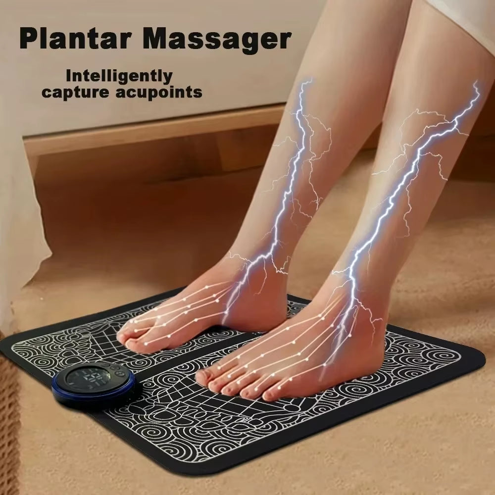 EMS Foot Massager Pad – Electric Muscle Relaxation Mat with Remote