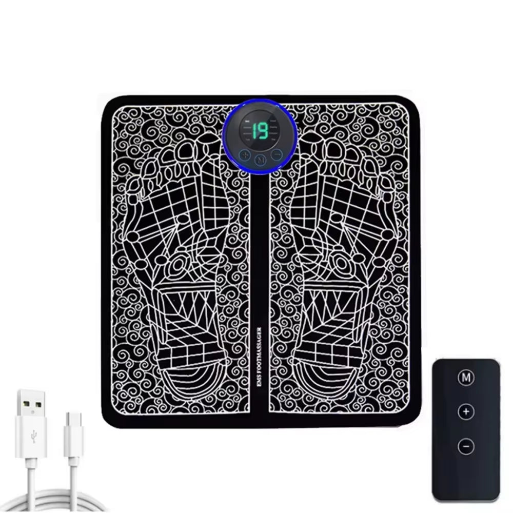 EMS Foot Massager Pad – Electric Muscle Relaxation Mat with Remote