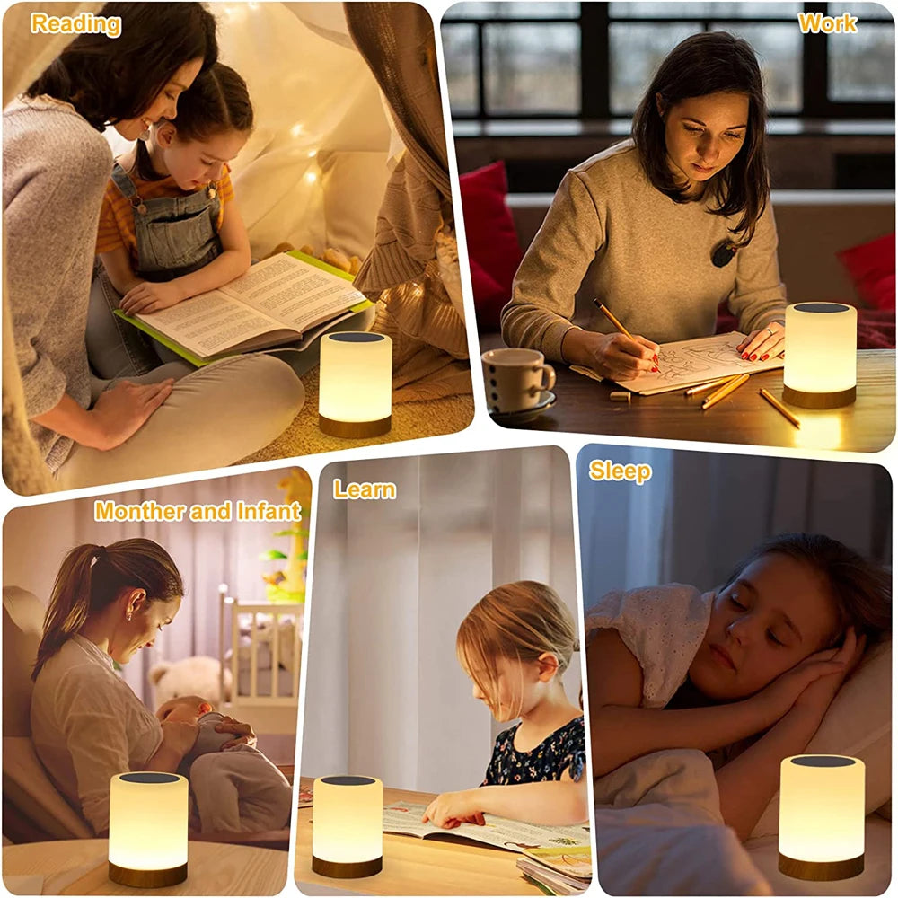 Touch Control LED Night Light – Dimmable Colour Changing Bedside Lamp