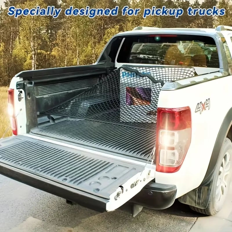 Universal Truck Bed Cargo Net – Elastic Tailgate Storage Organizer