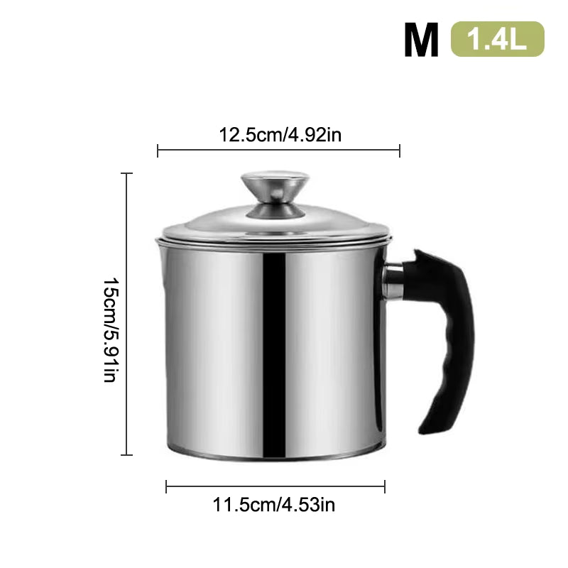 Stainless Steel Oil Dispenser Pot – Built-In Filter Container