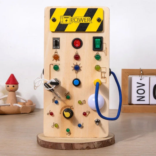 Montessori Busy Board – LED Sensory Activity Toy for Toddlers