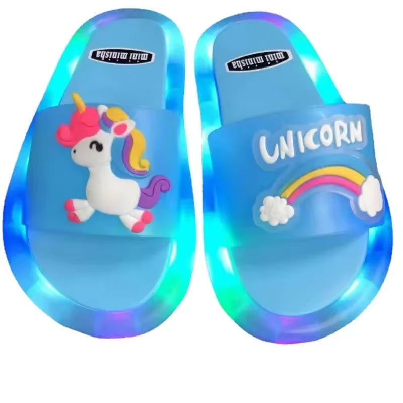 Light-Up Unicorn Slippers – Sparkling LED Kids Slides