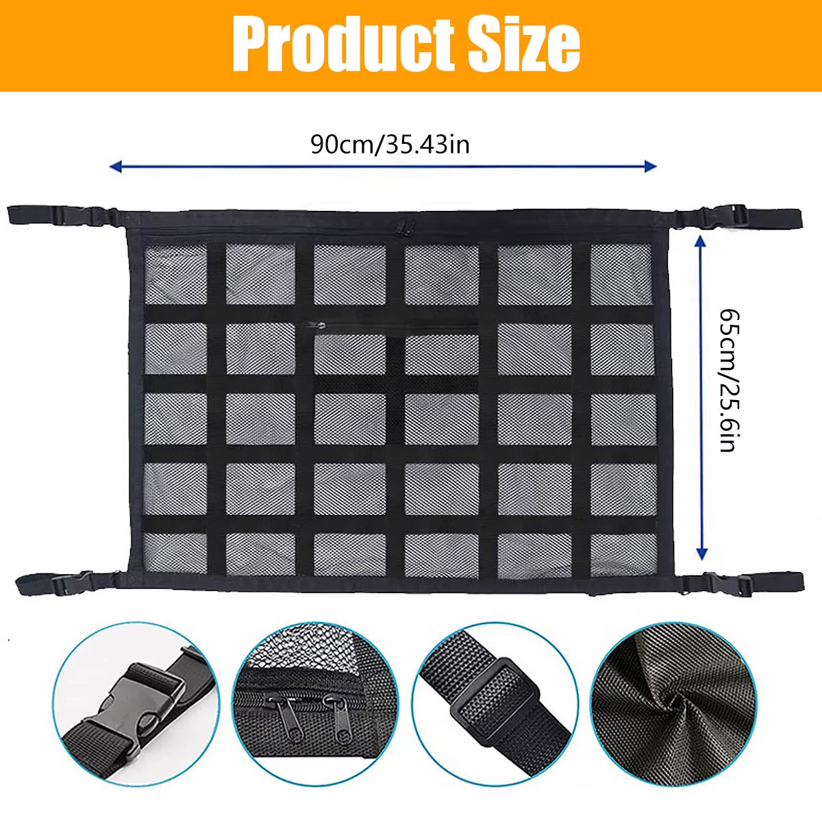 Car Ceiling Cargo Net – Overhead Roof Storage Organizer