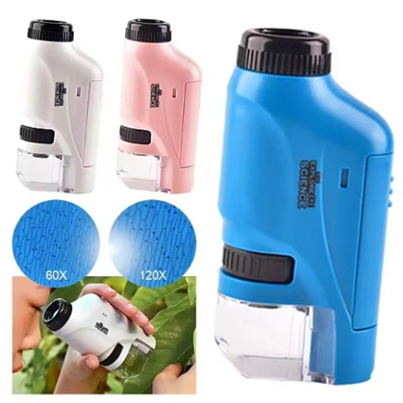 Pocket Microscope for Kids – 60X–120X Zoom with Phone Holder