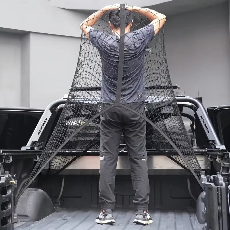 Universal Truck Bed Cargo Net – Elastic Tailgate Storage Organizer
