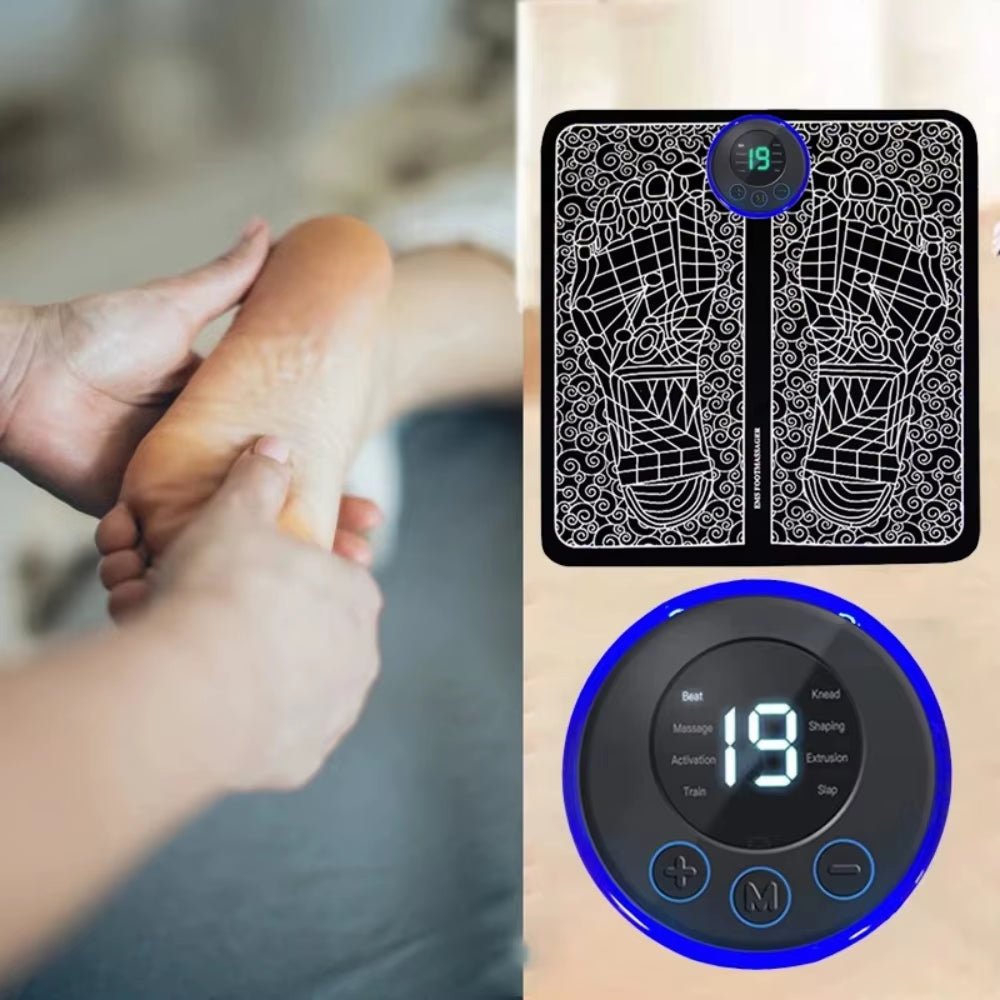 EMS Foot Massager Pad – Electric Muscle Relaxation Mat with Remote