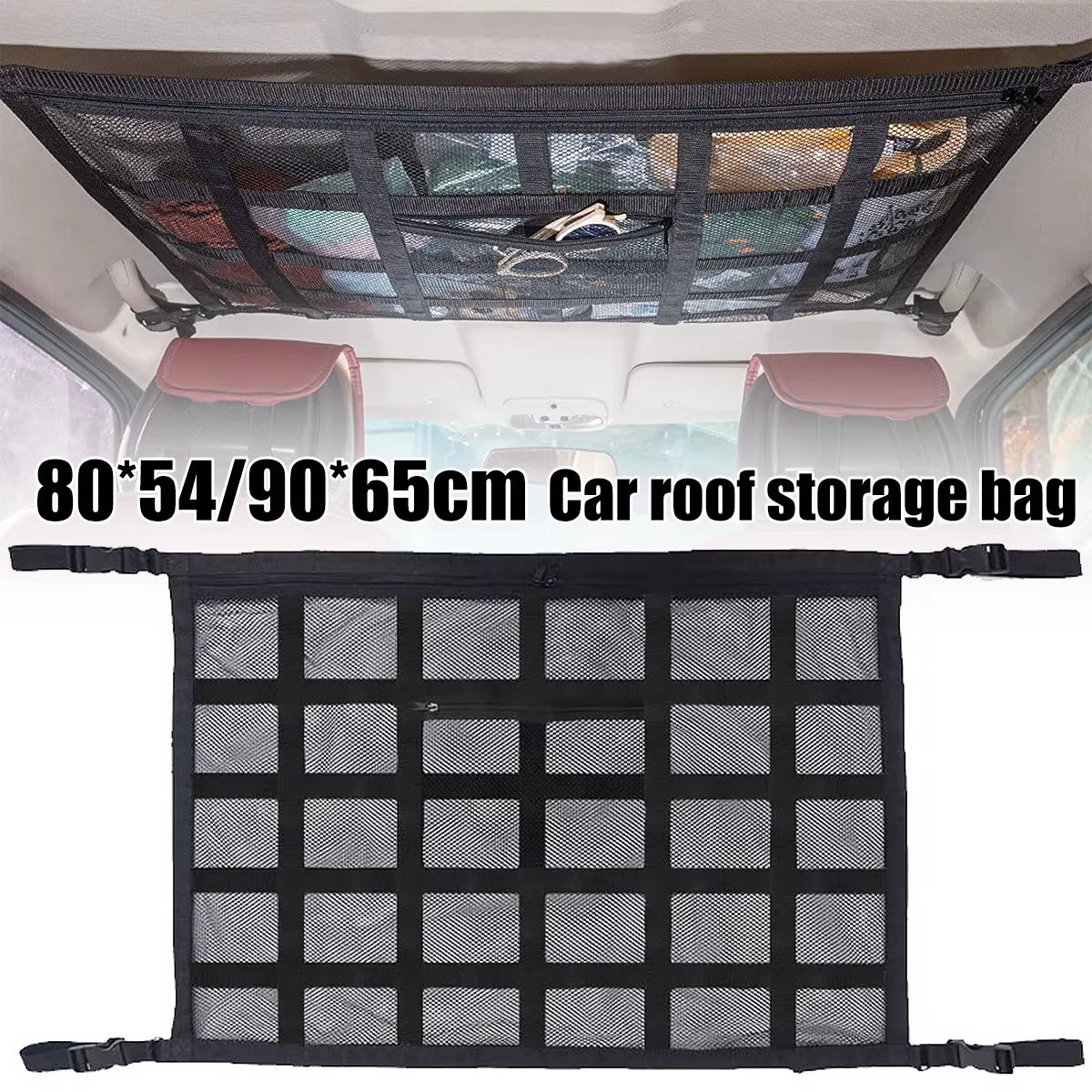 Car Ceiling Cargo Net – Overhead Roof Storage Organizer