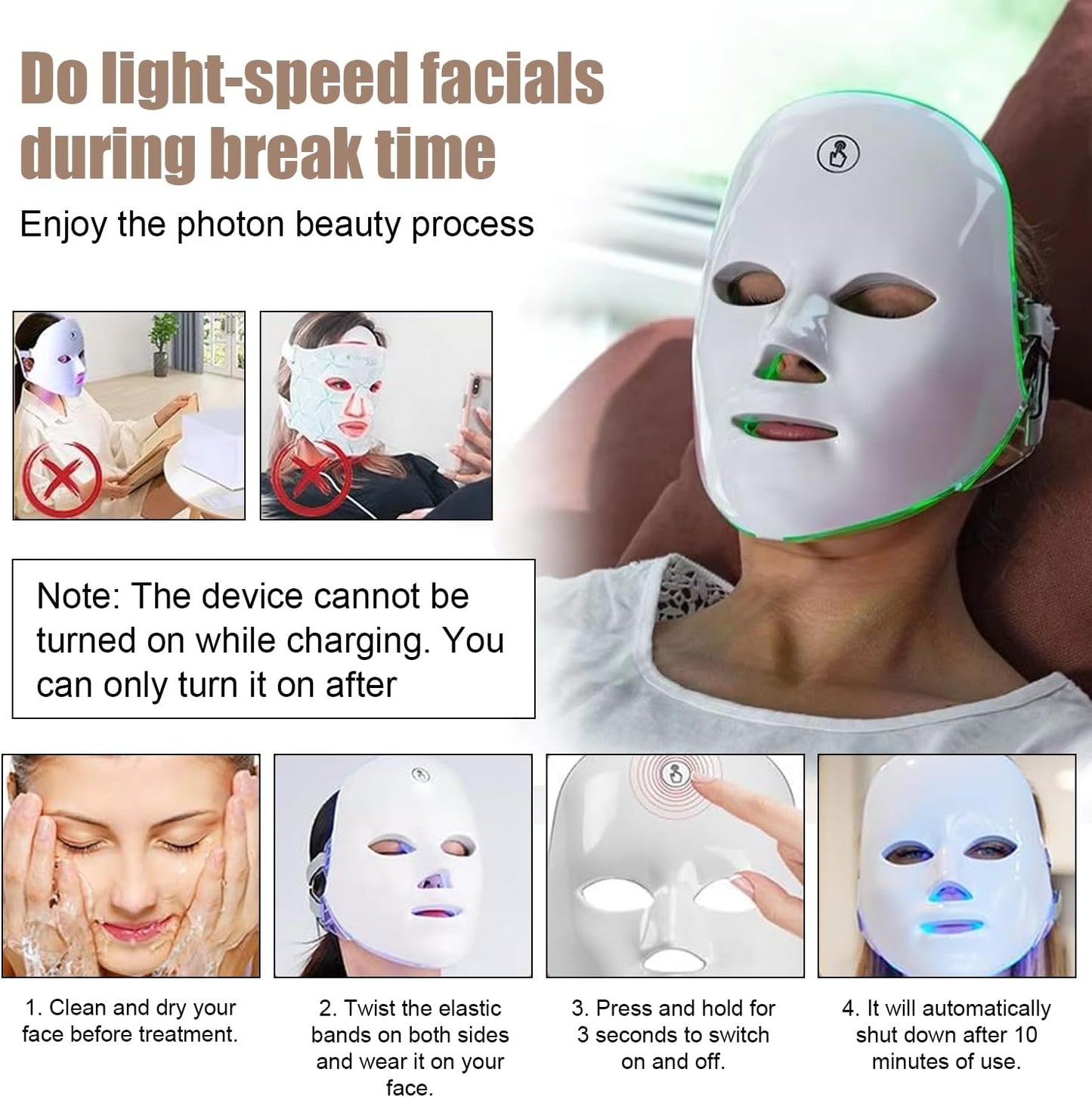 7-Color LED Light Therapy Face Mask – Wireless Skin Care Device