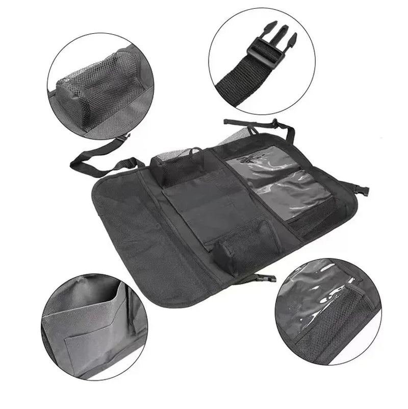 Multi-Pocket Car Seat Organizer – Backseat Storage with Tablet Holder