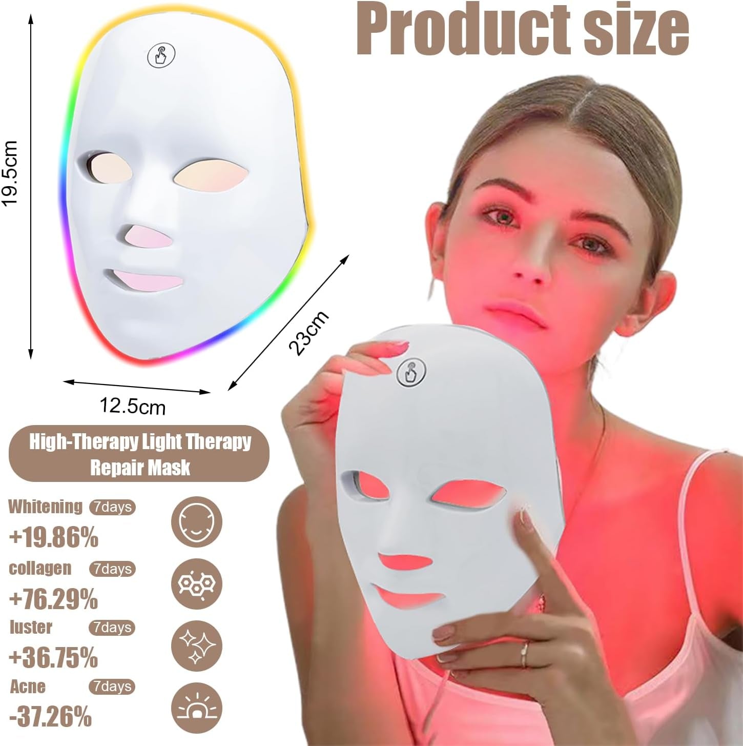 7-Color LED Light Therapy Face Mask – Wireless Skin Care Device