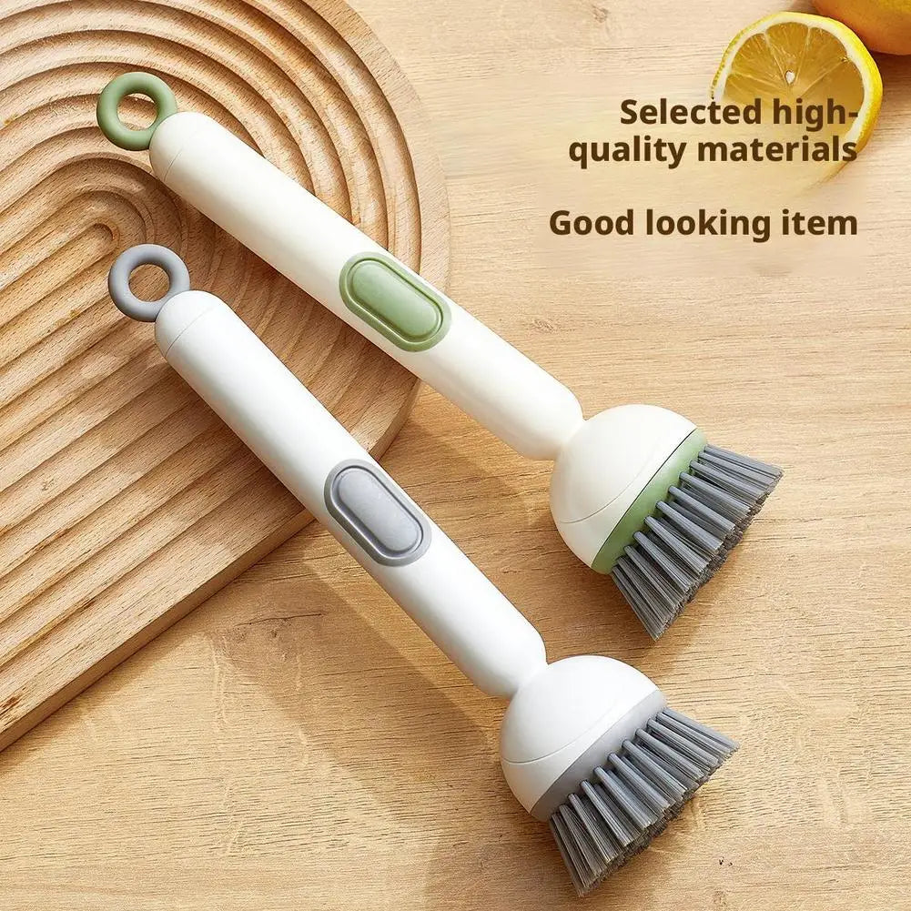 Dish Scrub Brush with Soap Dispenser – Long Handle Kitchen Cleaner