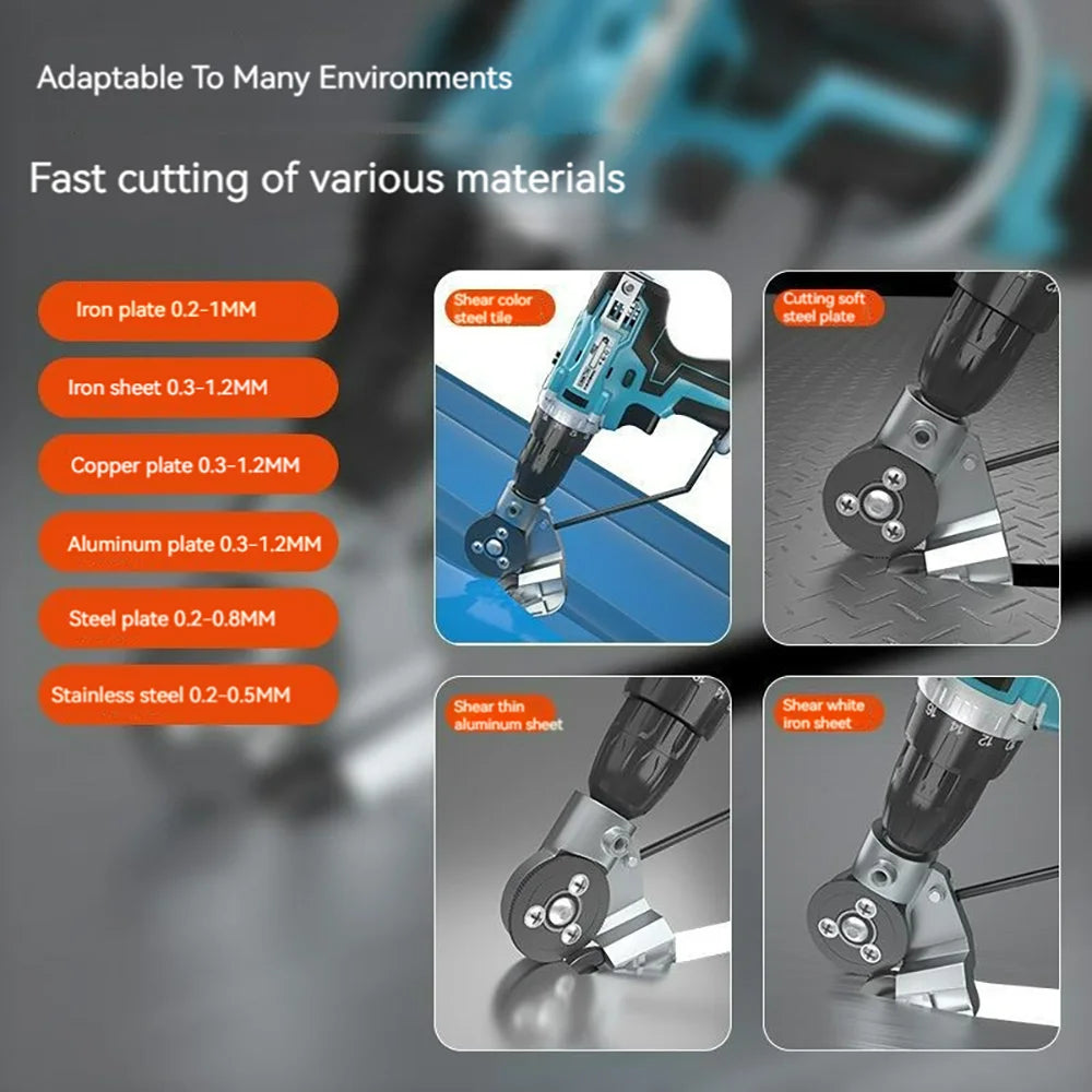 Electric Drill Metal Cutter Attachment – Sheet Metal Nibbler Tool