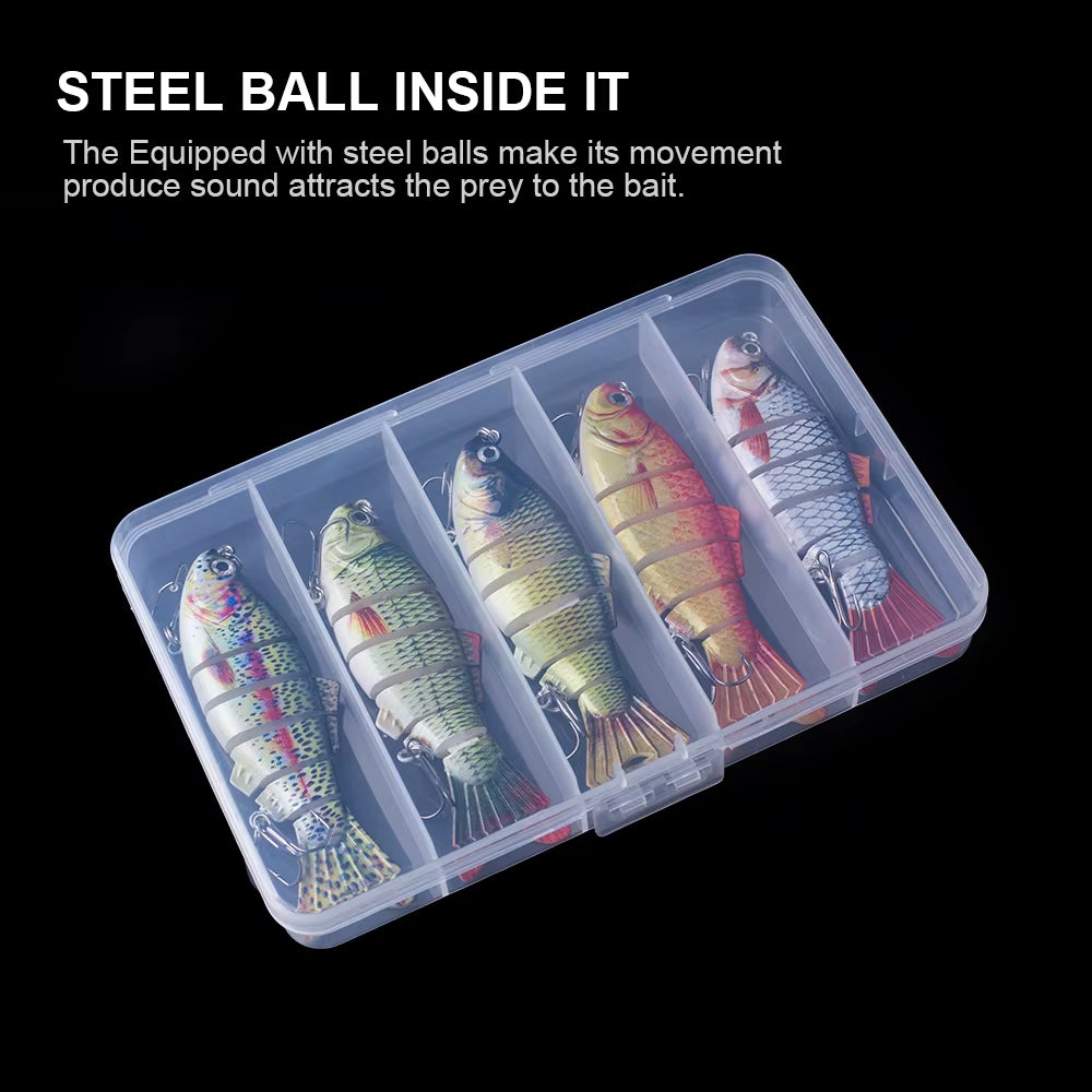 Multi-Jointed Swimbait Fishing Lure Set – Sinking Wobblers - 5pcs