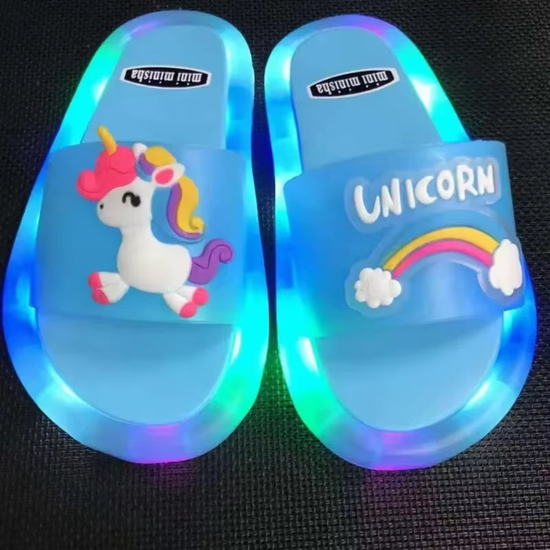 Light-Up Unicorn Slippers – Sparkling LED Kids Slides