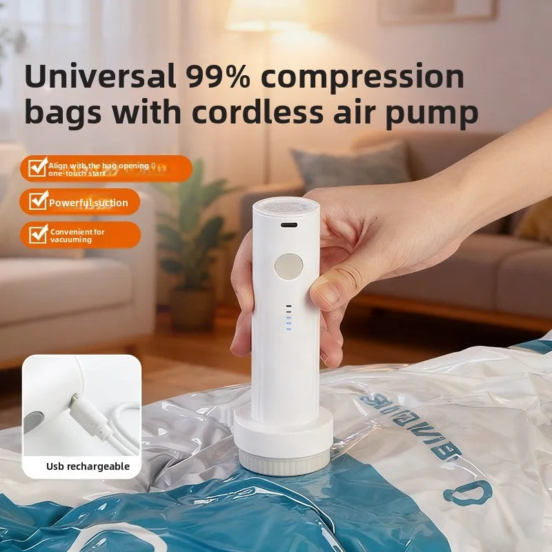 Rechargeable Vacuum Pump – Portable Compression Bag Air Pump - USB-C 