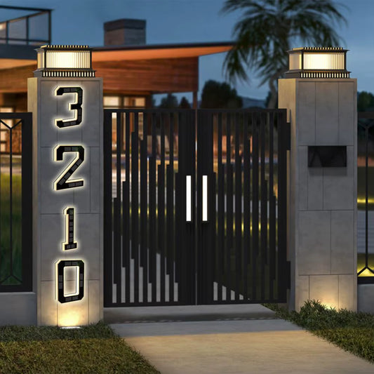Solar LED House Number Sign – Waterproof Illuminated Address Plaque