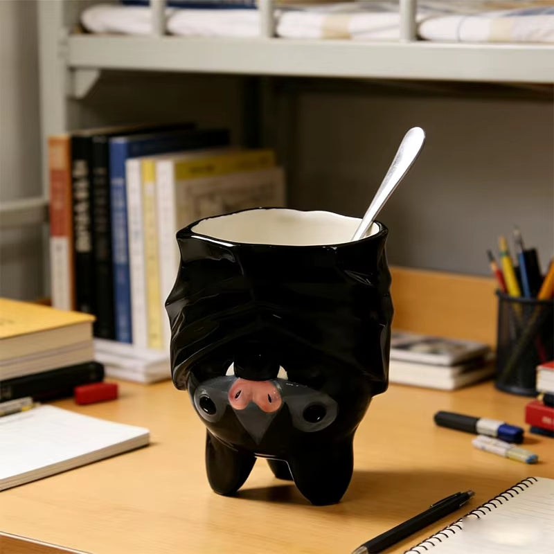 Upside-Down Bat Mug – Handmade 3D Novelty Coffee Cup
