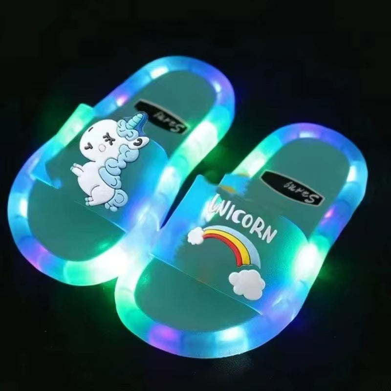 Light-Up Unicorn Slippers – Sparkling LED Kids Slides