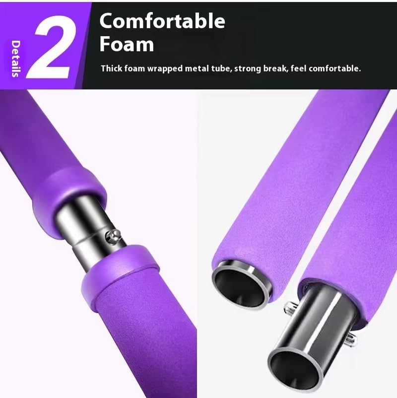 Pilates Resistance Bar – Portable Home Workout Stick with Bands