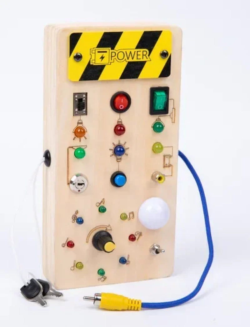 Montessori Busy Board – LED Sensory Activity Toy for Toddlers