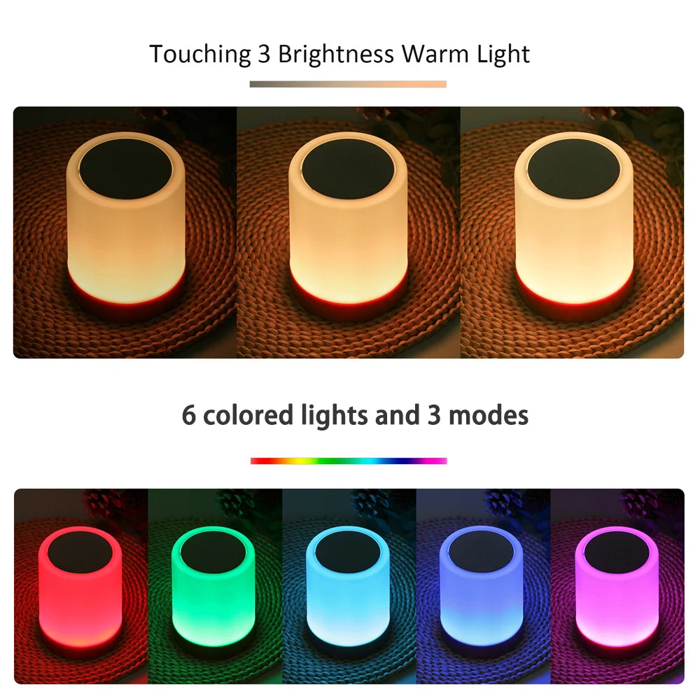 Touch Control LED Night Light – Dimmable Colour Changing Bedside Lamp