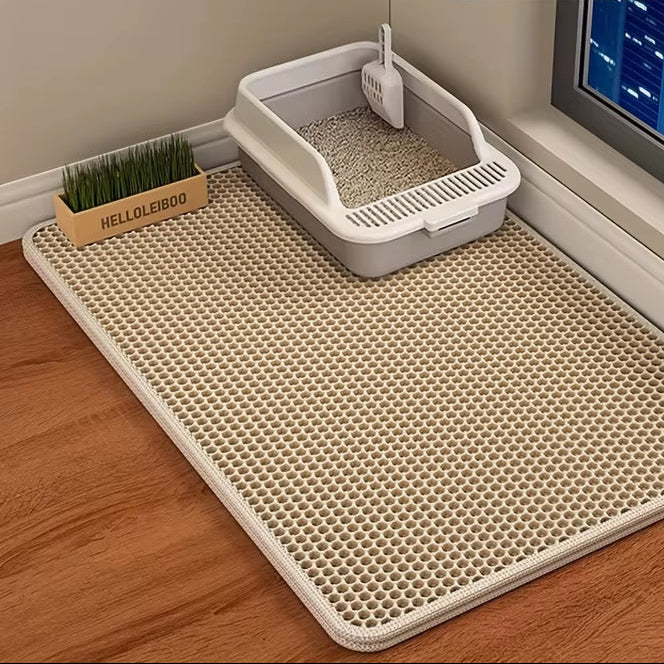 Honeycomb Cat Litter Mat – Waterproof Double Layer Scatter Control