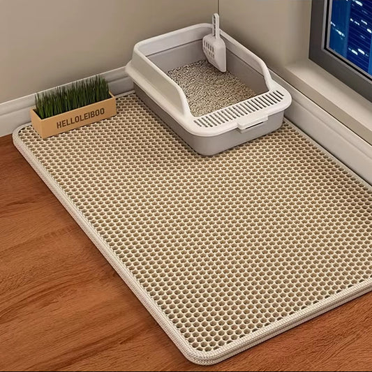 Honeycomb Cat Litter Mat – Waterproof Double Layer Scatter Control
