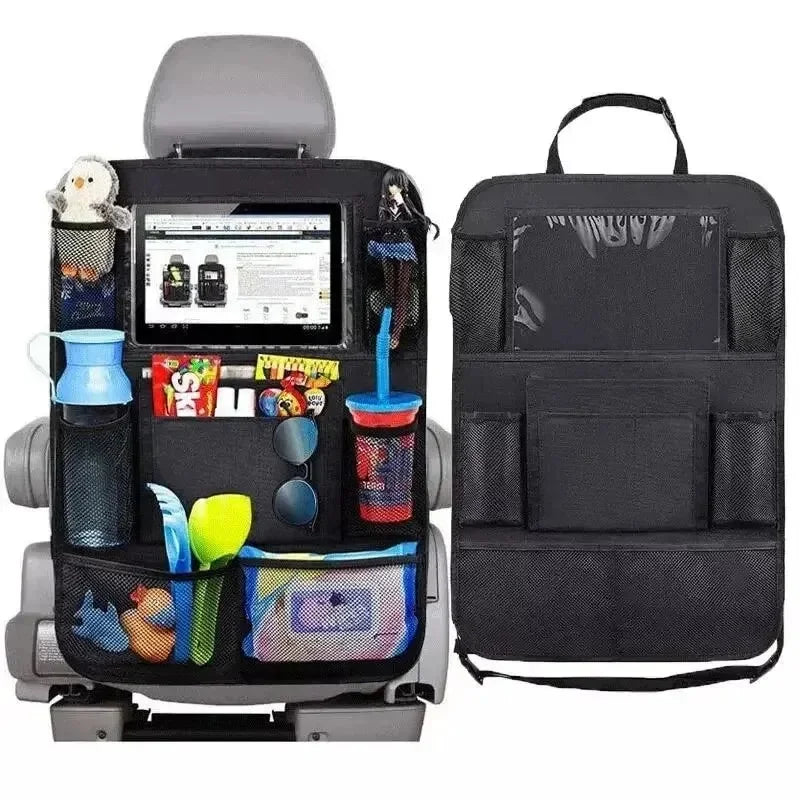 Multi-Pocket Car Seat Organizer – Backseat Storage with Tablet Holder