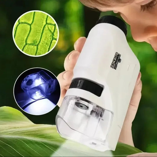 Pocket Microscope for Kids – 60X–120X Zoom with Phone Holder