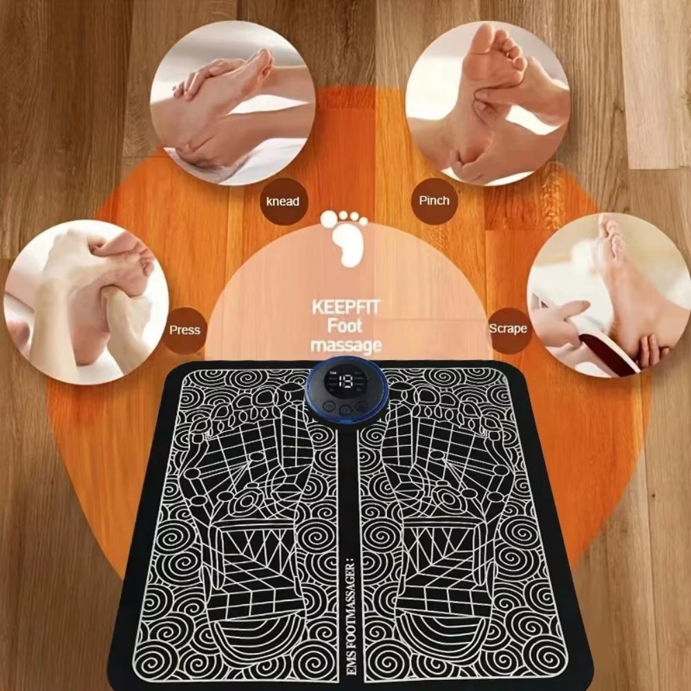 EMS Foot Massager Pad – Electric Muscle Relaxation Mat with Remote