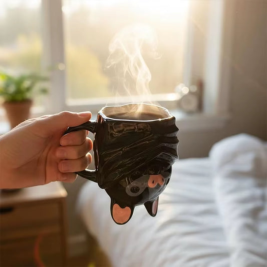 Upside-Down Bat Mug – Handmade 3D Novelty Coffee Cup