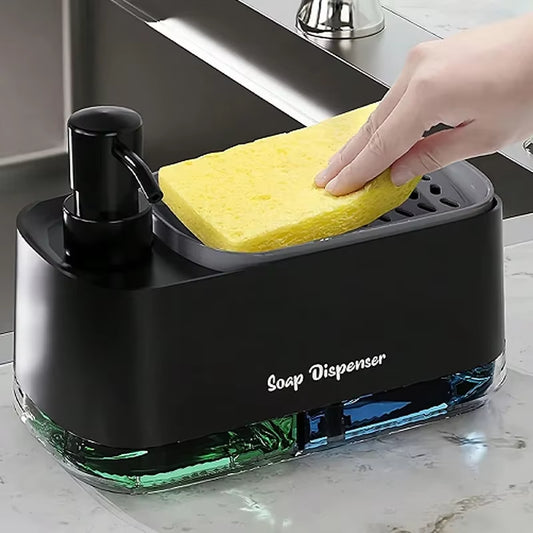 Dual Soap Dispenser with Sponge Holder – Kitchen Sink Organizer