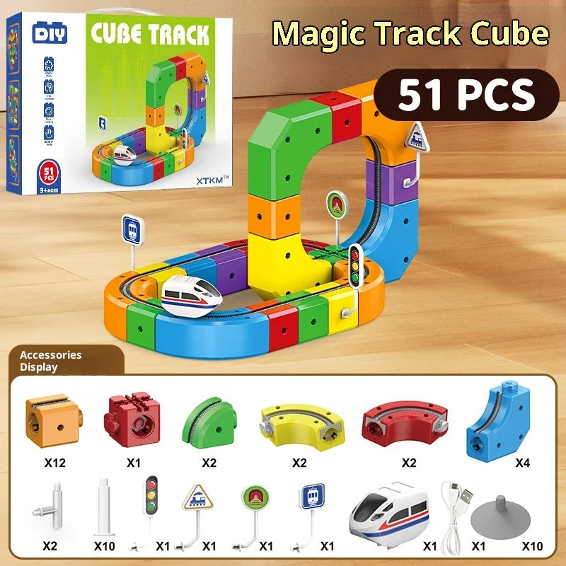 Anti-Gravity Magnetic Train Track Set – Electric STEM Railway Toy for Kids