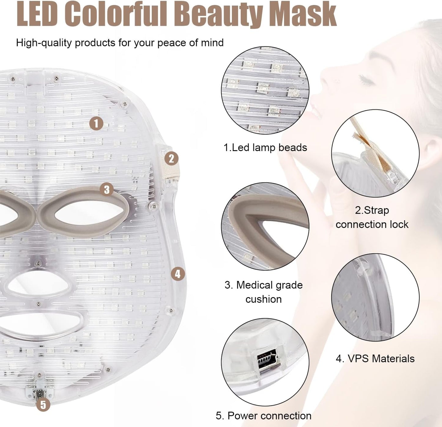 7-Color LED Light Therapy Face Mask – Wireless Skin Care Device