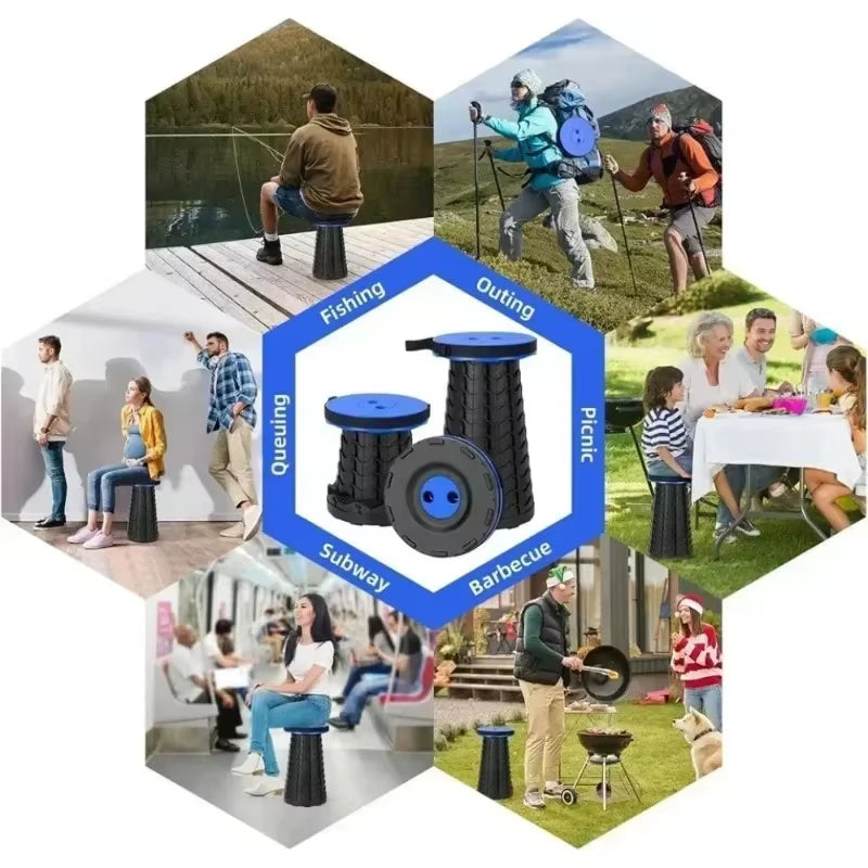 Portable Telescopic Folding Stool – Compact Outdoor Seat