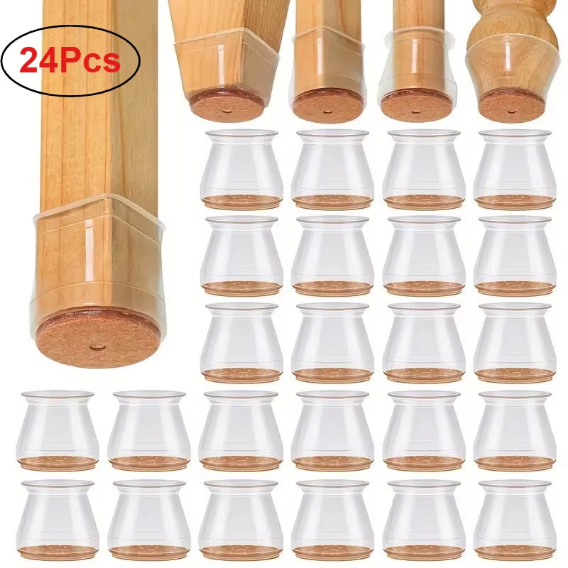 Silicone Chair Leg Floor Protectors – Scratch & Noise Protection (24PCS )