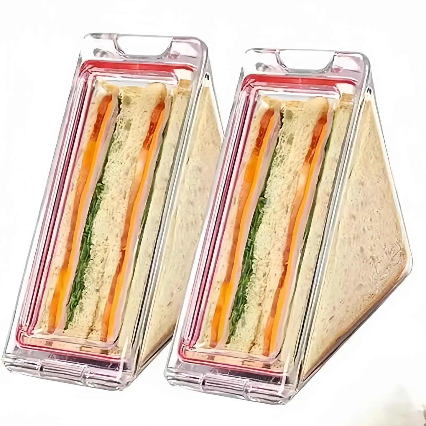 Portable Triangle Sandwich Box – Reusable Lunch Container with Lid