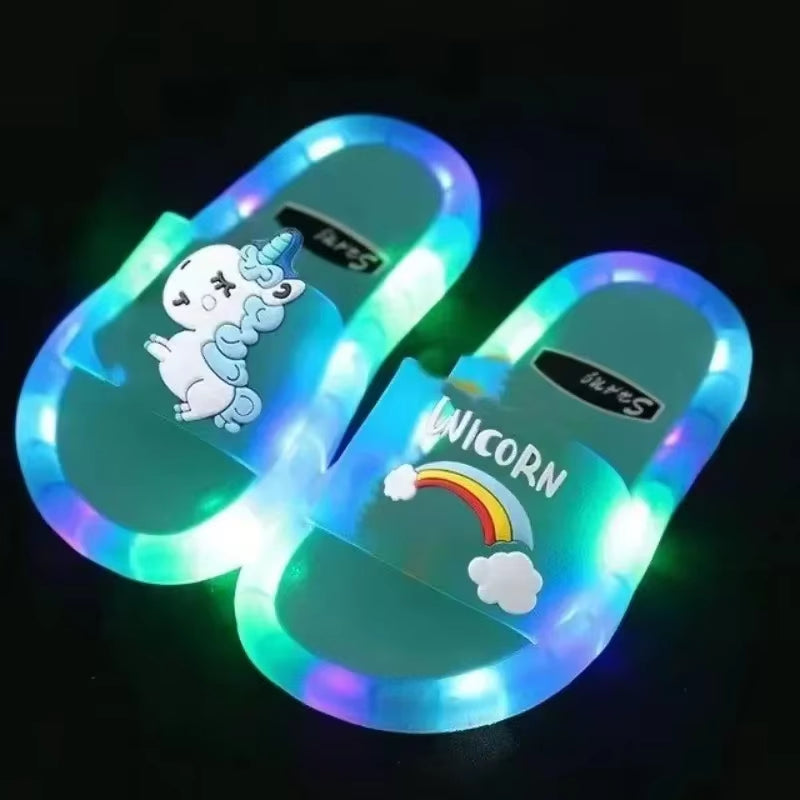 Light-Up Unicorn Slippers – Sparkling LED Kids Slides