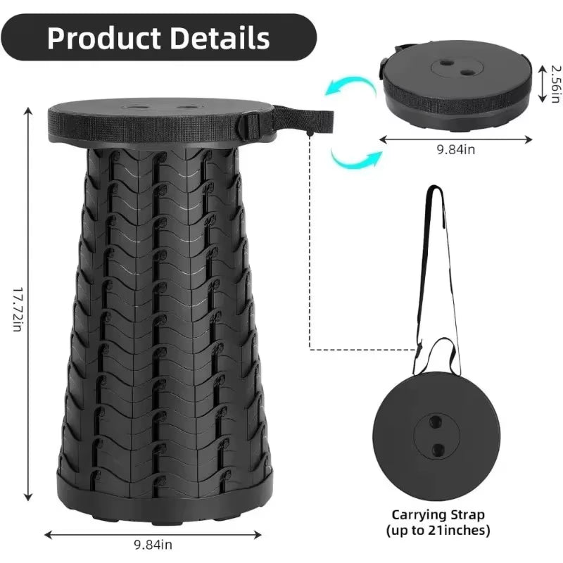 Portable Telescopic Folding Stool – Compact Outdoor Seat