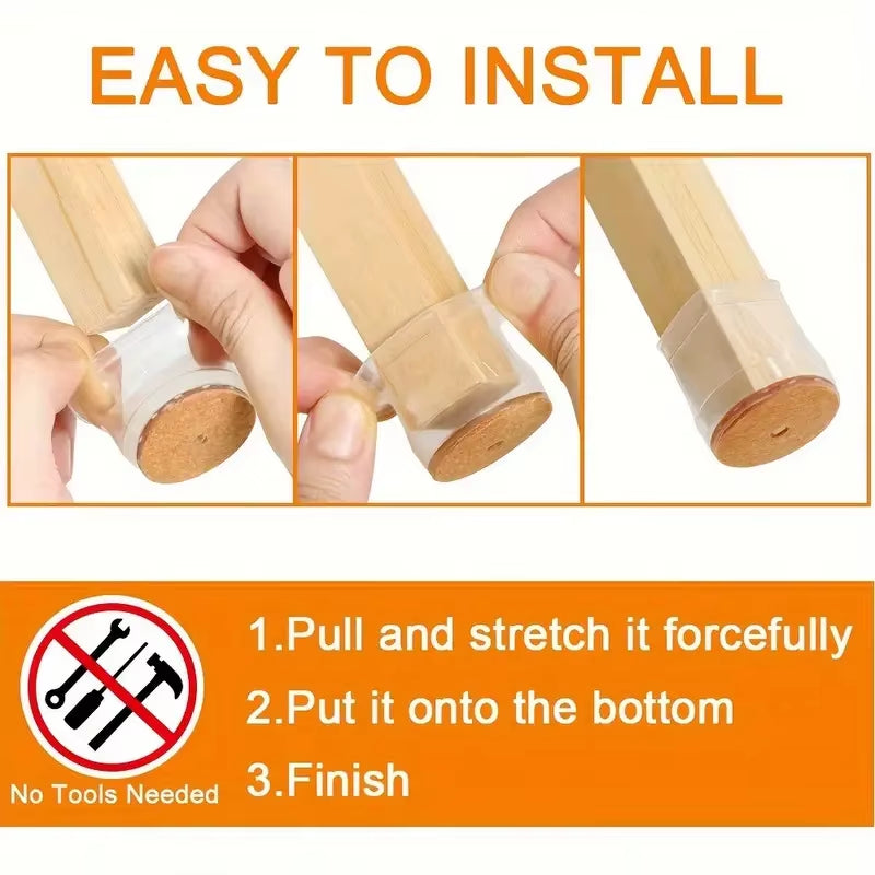 Silicone Chair Leg Floor Protectors – Scratch & Noise Protection (24PCS )