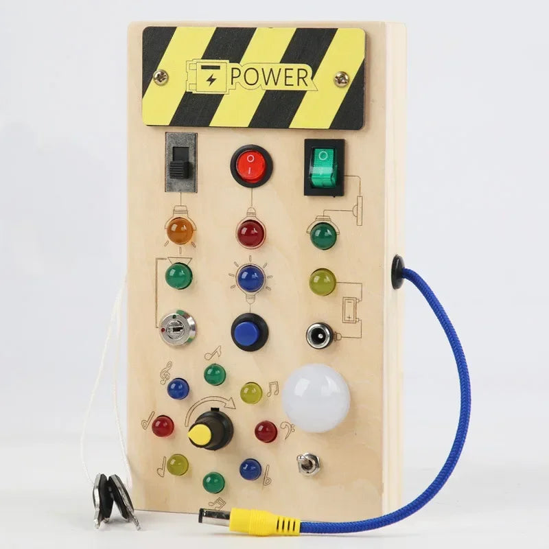 Montessori Busy Board – LED Sensory Activity Toy for Toddlers