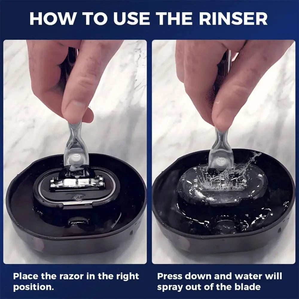 Razor Rinser Cleaning Stand – Water-Saving Shaver Cleaner
