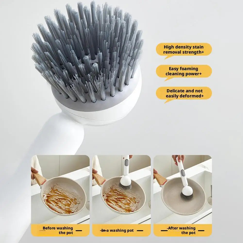Dish Scrub Brush with Soap Dispenser – Long Handle Kitchen Cleaner
