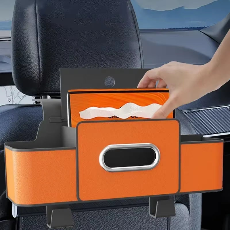 Car Seat Back Organizer – Tissue Holder, Cup Holder & Storage Box