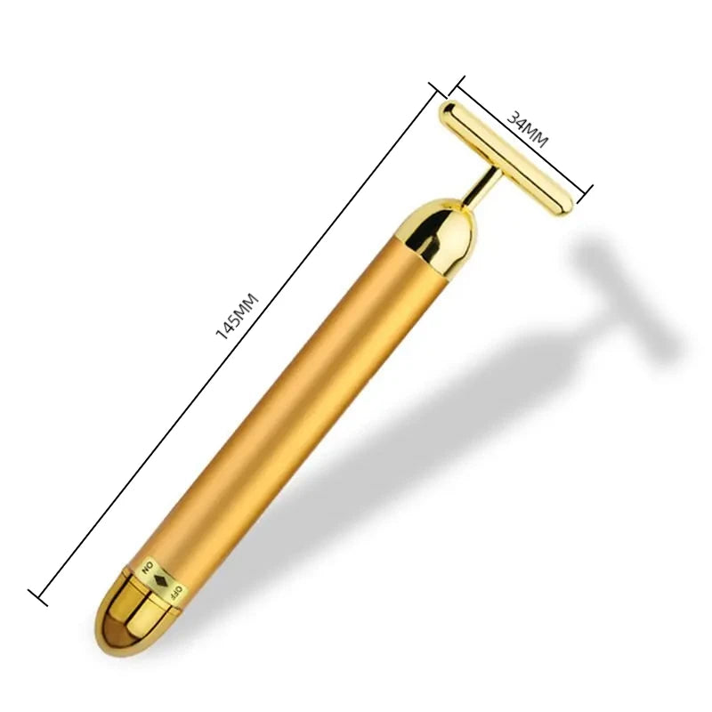24K Gold Vibrating Facial Massager – Firming & Sculpting Beauty Tool
