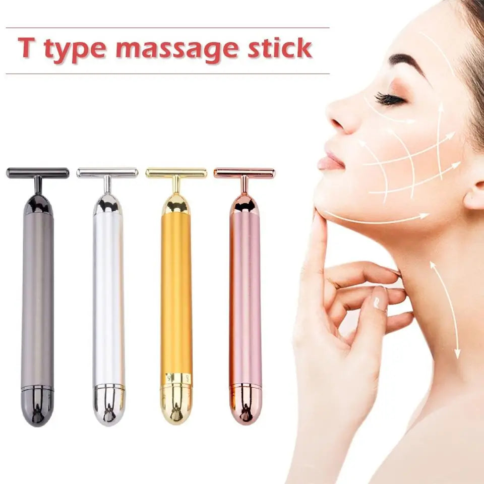 24K Gold Vibrating Facial Massager – Firming & Sculpting Beauty Tool