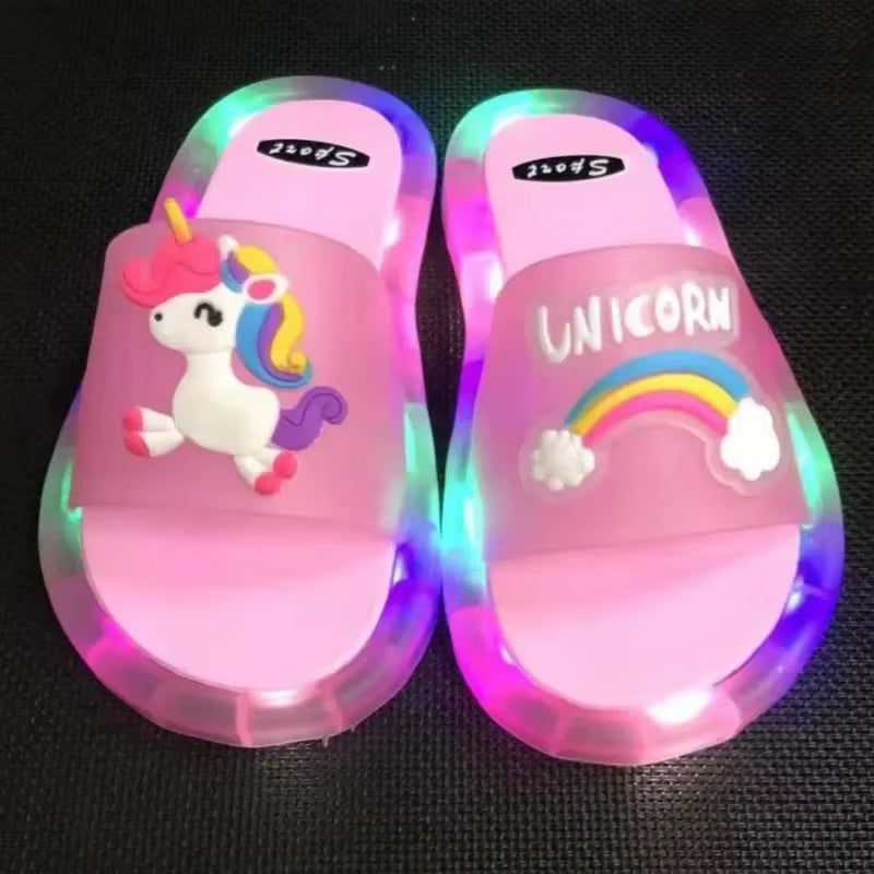 Light-Up Unicorn Slippers – Sparkling LED Kids Slides